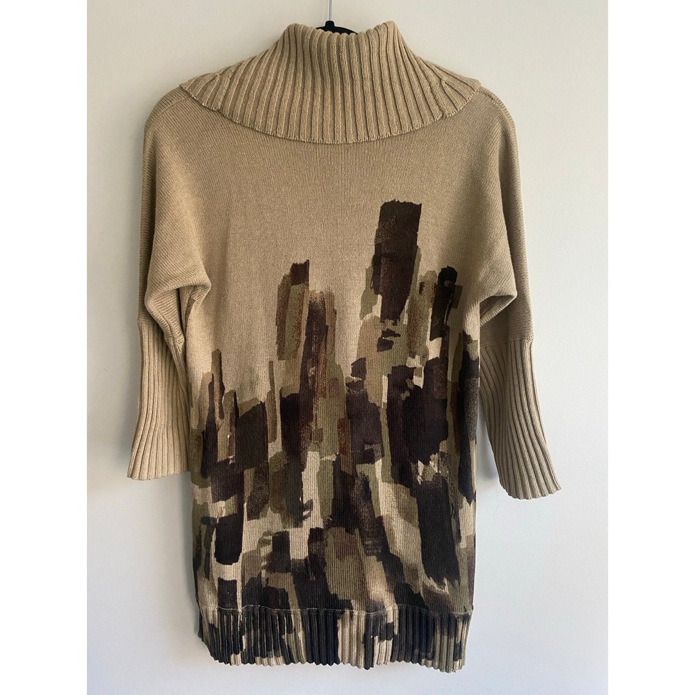 Wearable Art! Nie + Zoe Abstract Cowl Neck Sweater size M - Picture 7 of 9
